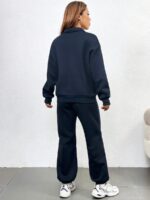 Trening Atalanta Bleumarin Format Din Bluza Si Pantalong Lung - imagine 2