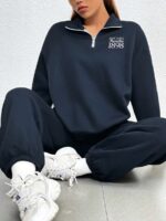 Trening Atalanta Bleumarin Format Din Bluza Si Pantalong Lung
