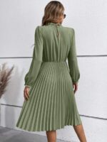 Rochie Midi Lucinda Khaki Cu Pliuri - imagine 2