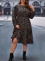 Rochie Midi Mahdi Neagra Inflorata - Marimi Mari