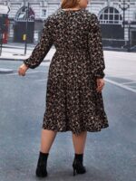 Rochie Midi Mahdi Neagra Inflorata - Marimi Mari - imagine 2