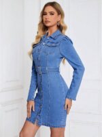 Rochie Scurta Derlina din Denim - imagine 3