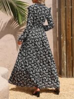 Rochie Lunga Plamena Neagra Inflorata - imagine 2