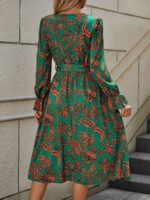 Rochie Midi Melita Verde Inflorata - imagine 2