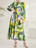 Rochie Lunga Carolina Cu Print Multicolor