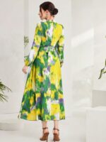 Rochie Lunga Carolina Cu Print Multicolor - imagine 2