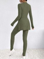 Compleu Ankita Kaki format din Bluza si Pantalon - imagine 2