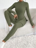 Compleu Ankita Kaki format din Bluza si Pantalon
