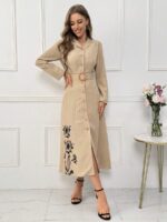 Rochie Lunga Spela Crem - imagine 3