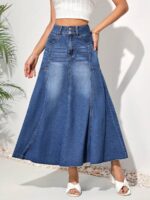 Fusta Lunga Liviana Din Denim - imagine 5