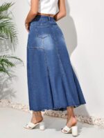 Fusta Lunga Liviana Din Denim - imagine 2