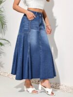 Fusta Lunga Liviana Din Denim