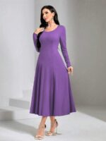 Rochie Lunga Nadira Mov - imagine 3