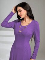 Rochie Lunga Nadira Mov - imagine 4
