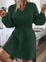Rochie Tricotata Scurta Ginger Verde - Marimi Mari