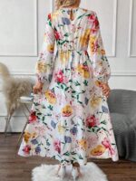 Rochie Lunga Nadejda Alba Inflorata - imagine 2