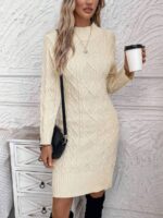 Rochie Tricotata Scurta Adela Alba - imagine 3