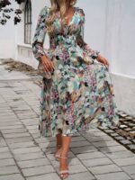 Rochie Lunga Lethia Vernil Cu Print Multicolor