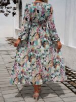 Rochie Lunga Lethia Vernil Cu Print Multicolor - imagine 2
