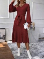 Rochie Midi Tricotata Rada Grena - imagine 3