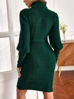 Rochie De Maternitate Scurta Xaviera Verde Cu Maneci Bufante - imagine 2