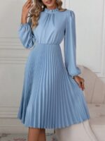 Rochie Midi Hilda Bleu Cu Pliuri