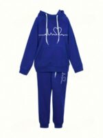 Trening format din bluza si pantalon Yaritza Albastru - imagine 3