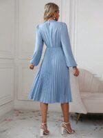 Rochie Midi Hilda Bleu Cu Pliuri - imagine 2
