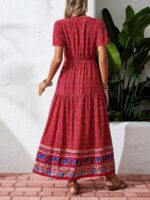 Rochie Lunga Runhild Rosie cu Print Floral Albastru - imagine 2