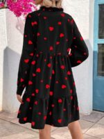 Rochie Scurta Hilary Neagra Cu Inimioare Rosii - imagine 2