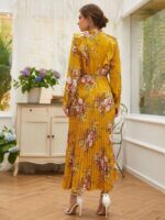 Rochie Lunga Raina Galbena Inflorata - imagine 2