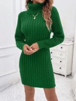 Rochie Scurta Tricotata Evane Verde