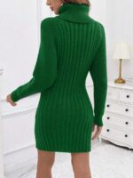 Rochie Scurta Tricotata Evane Verde - imagine 2