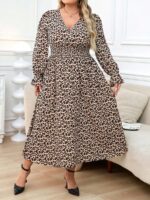 Rochie Midi Lisabel cu Print Leopard - Marimi Mari - imagine 3