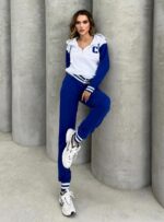 Trening format din bluza cu fermoar si pantalon Hafruna Albastru - imagine 2