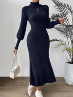 Rochie Tricotata Midi Tarsy Bleumarin