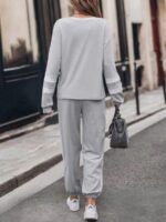Compleu Ariahy Gri Format din Bluza si Pantalon - imagine 2