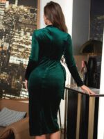 Rochie Midi Gloria Verde din Catifea - imagine 2
