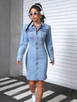 Rochie Scurta Viviana din Denim - imagine 3