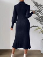 Rochie Tricotata Midi Tarsy Bleumarin - imagine 2