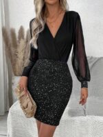 Rochie Scurta Gulsum Neagra - imagine 3