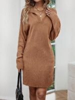 Rochie Tricotata Scurta Ophelia Bej - imagine 3