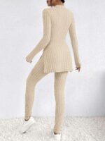 Compleu Sakina Crem Format din Bluza si Pantalon - imagine 2