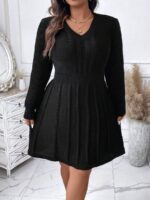 Rochie Tricotata Scurta Analisa Neagra - Marimi Mari