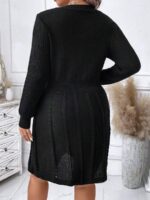 Rochie Tricotata Scurta Analisa Neagra - Marimi Mari - imagine 2