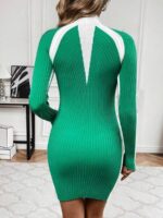 Rochie Scurta Tricotata Aleen Verde - imagine 2