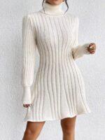Rochie Tricotata Scurta Sevora Alba