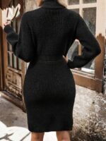 Rochie Tricotata Scurta Gabrielle Neagra - imagine 2