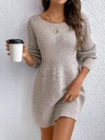 Rochie Tricotata Scurta Neva Bej