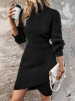 Rochie Tricotata Scurta Gabrielle Neagra